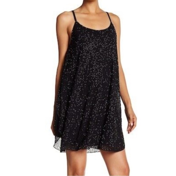 Alice + Olivia Rhea Beaded Party Cocktail Beaded Mini Little Black Dress Small - Picture 11 of 11